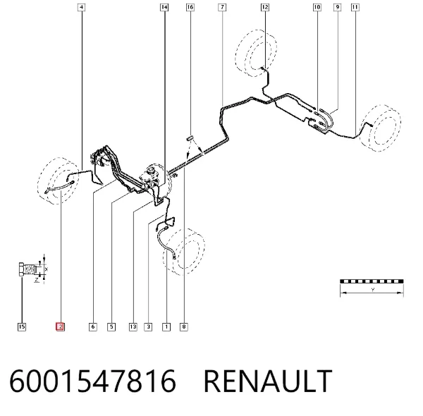 Гальмівні шланги передні 6001547816 Renault (RVI)