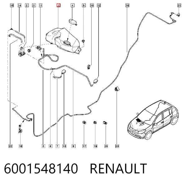 Бачок омивача 6001548140 Renault (RVI)