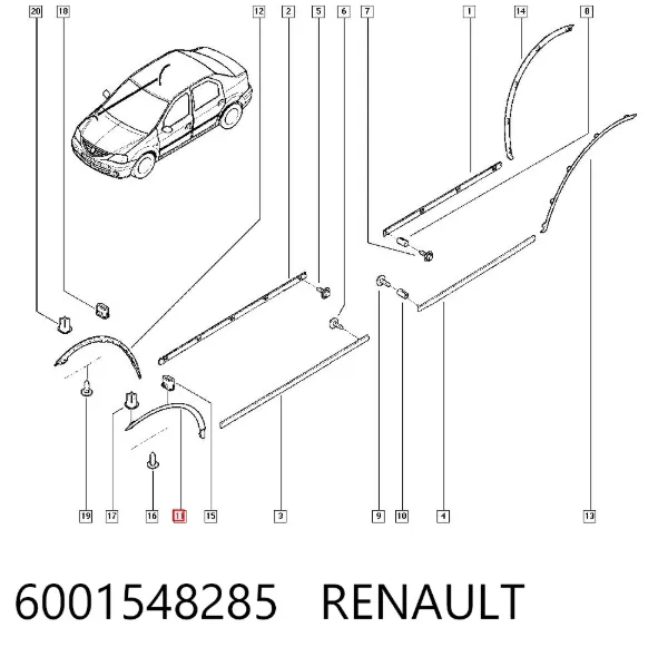Розширювач переднього крила, лівий 6001548285 Renault (RVI)