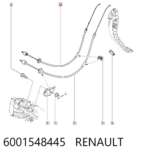 Трос зчеплення 6001548445 Renault (RVI)