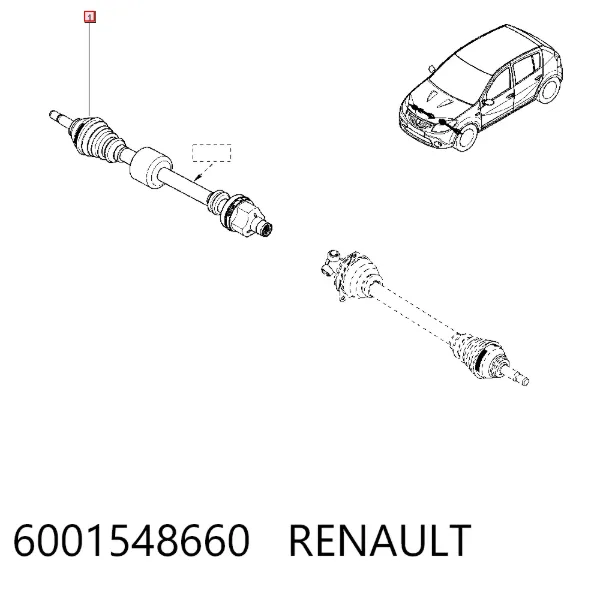 Піввісь права 6001548660 Renault (RVI)
