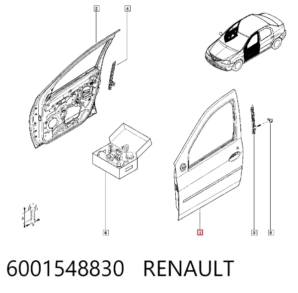 Двері передні ліві 6001548830 Renault (RVI)