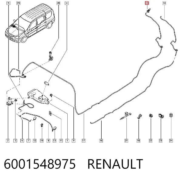 Форсунка омивача заднього скла 6001548975 Renault (RVI)