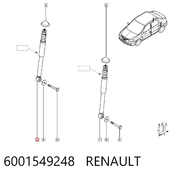 Амортизатор задній 6001549248 Renault (RVI)