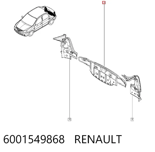 Панель задня, багажного відсіку 6001549868 Renault (RVI)