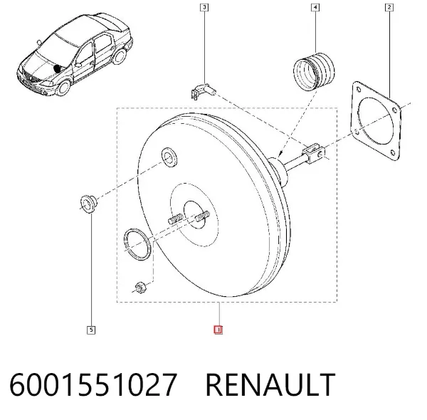 Підсилювач гальм 6001551027 Renault (RVI)