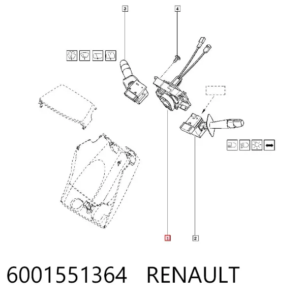 Перемикач підрульовий, центральна частина 6001551364 Renault (RVI)