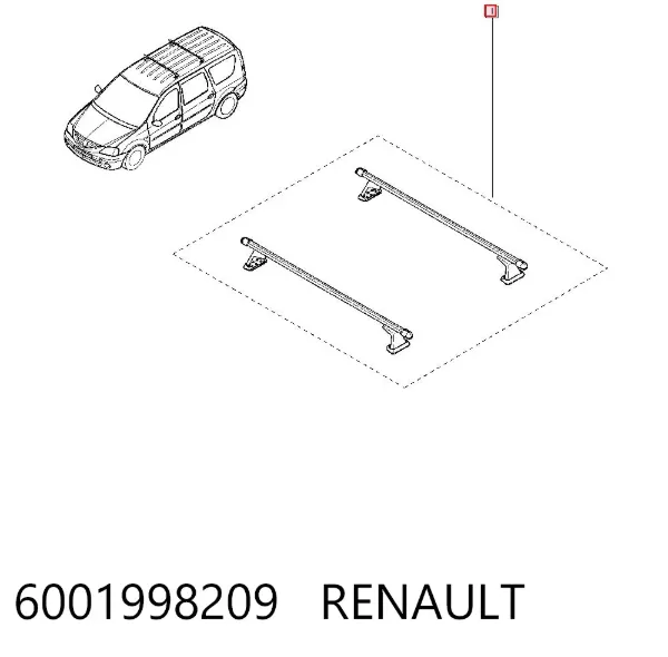 Поперечки багажника даху, комплект 6001998209 Renault (RVI)