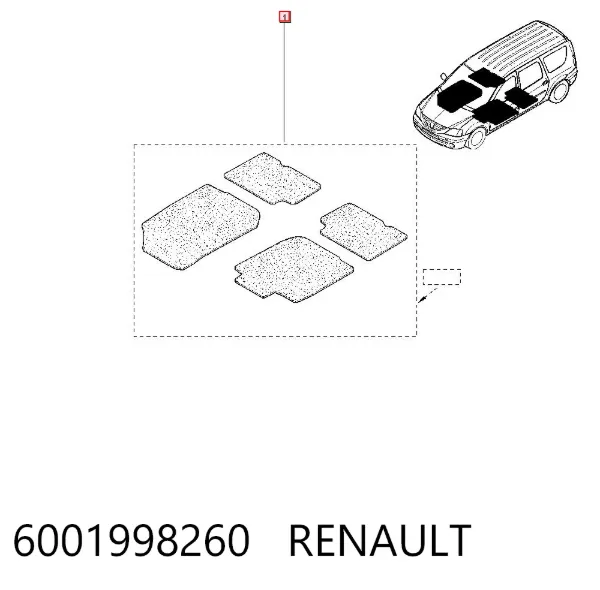 Коврики 6001998260 Renault (RVI)