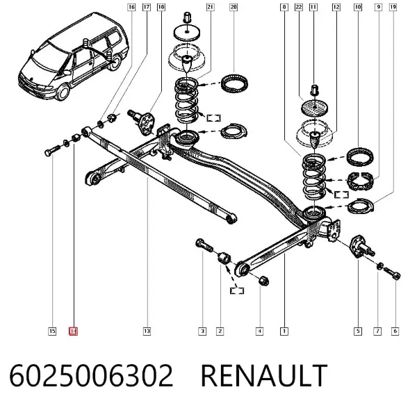 Сайлентблок стабілізатора, заднього 6025006302 Renault (RVI)