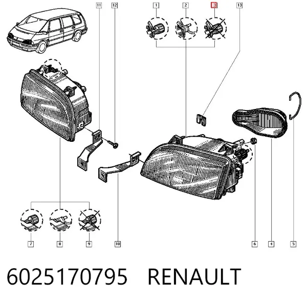 Фара ліва 6025170795 Renault (RVI)