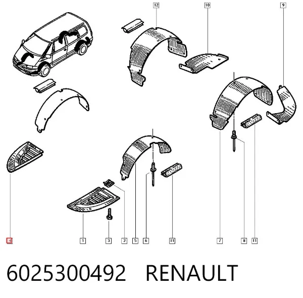 Бризковик переднього бампера, правий 6025300492 Renault (RVI)