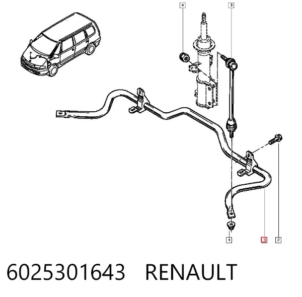 Передній стабілізатор 6025301643 Renault (RVI)
