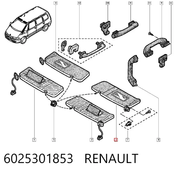 Сонцезахисний козирок Renault Espace III