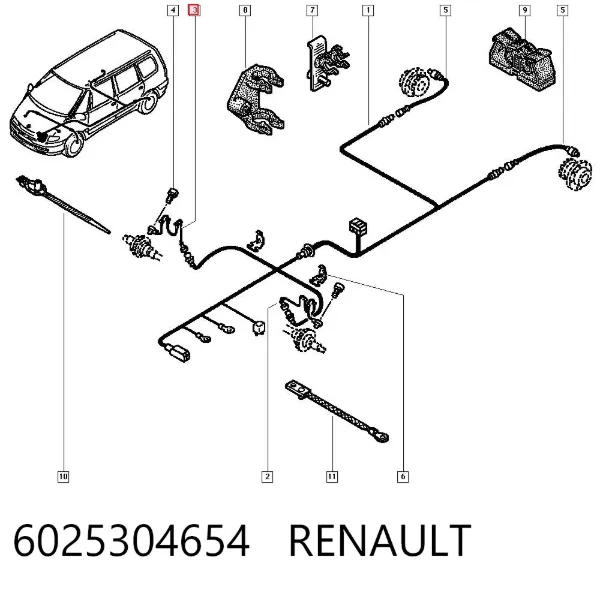 Датчик АБС (ABS) передній, правий 6025304654 Renault (RVI)