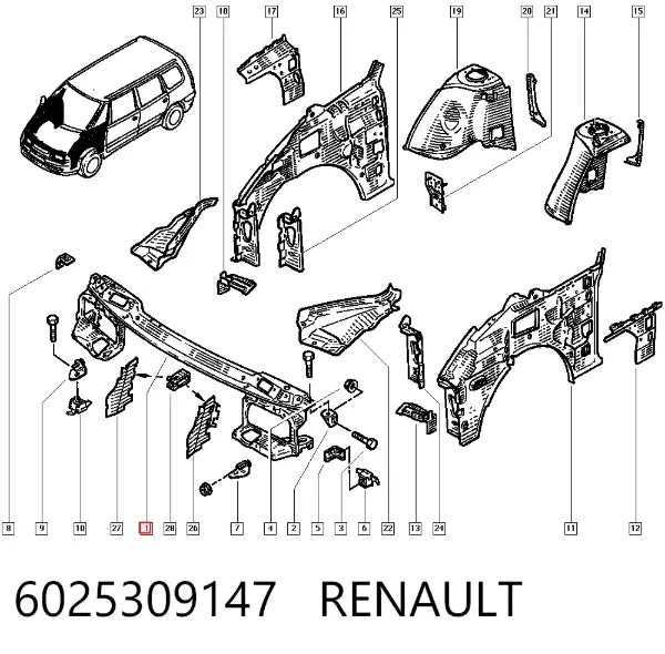 Рамка радіатора Renault Espace III