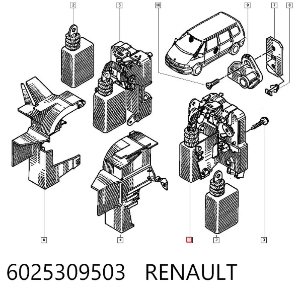 Замок передньої лівої двері 6025309503 Renault (RVI)