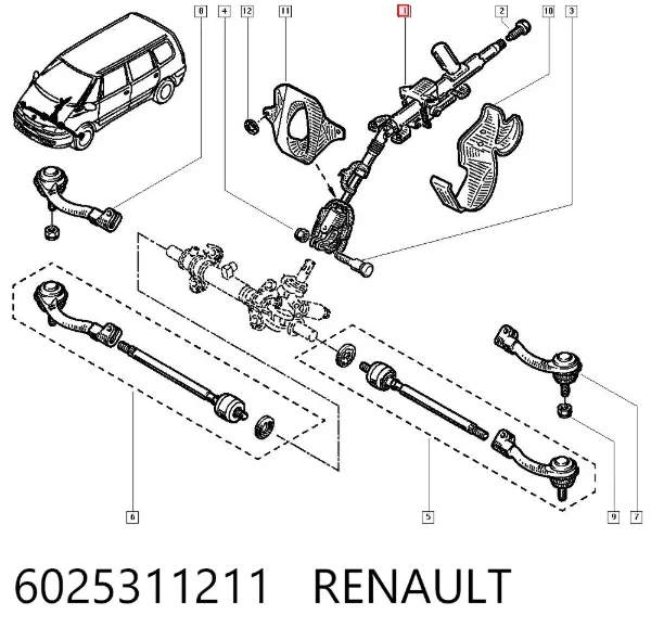 Рульова колонка Renault Espace III