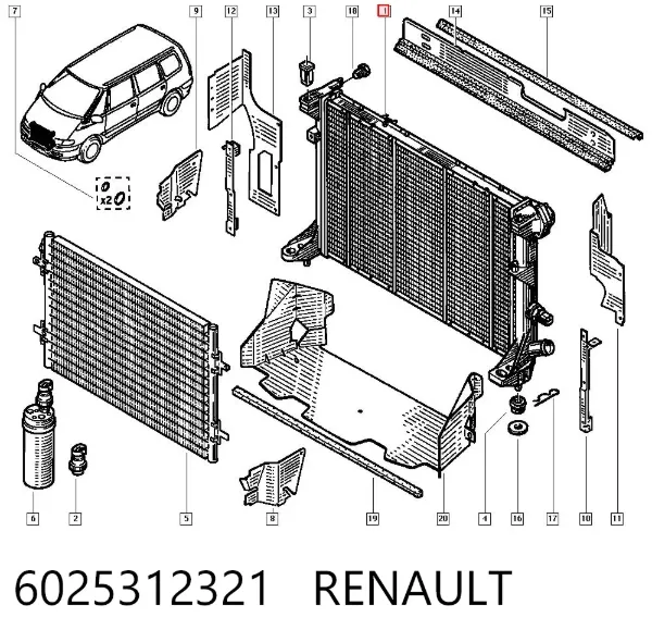 Радіатор 6025312321 Renault (RVI)