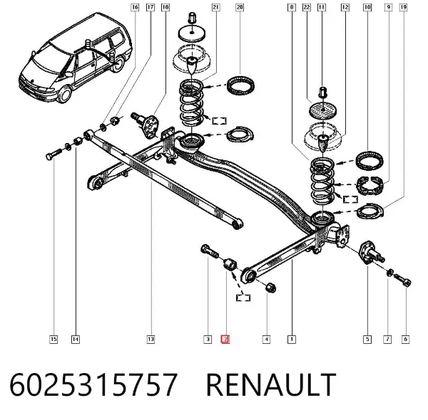 Сайлентблок задньої балки 6025315757 Renault (RVI)