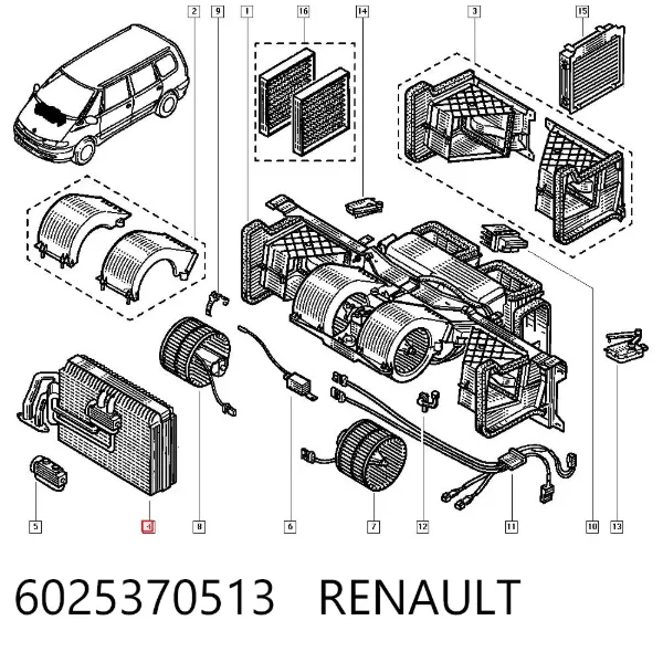 Випаровувач кондиціонера 6025370513 Renault (RVI)