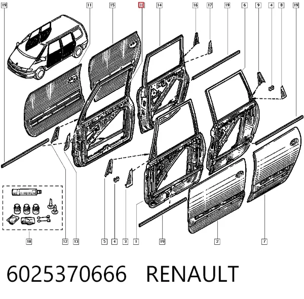 Двері праві передні Renault Espace III