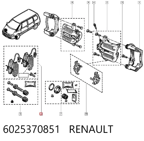 Передні тормозні колодки 6025370851 Renault (RVI)