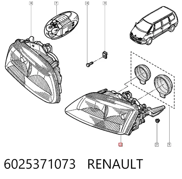 Фара ліва 6025371073 Renault (RVI)