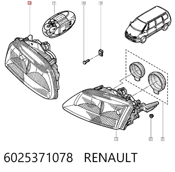 Фара права 6025371078 Renault (RVI)