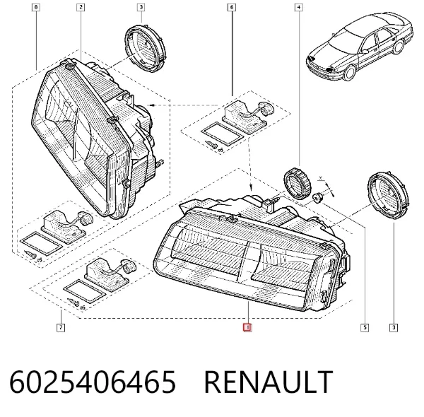 Фара ліва 6025406465 Renault (RVI)