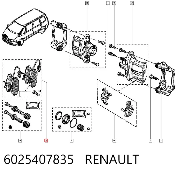 Передні тормозні колодки 6025407835 Renault (RVI)