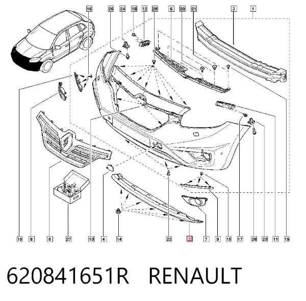 Захист бампера переднього 620841651R Renault (RVI)