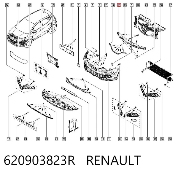 Абсорбер (наповнювач) бампера переднього 620903823R Renault (RVI)