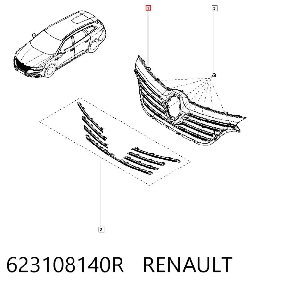 Решітка радіатора 623108140R Renault (RVI)