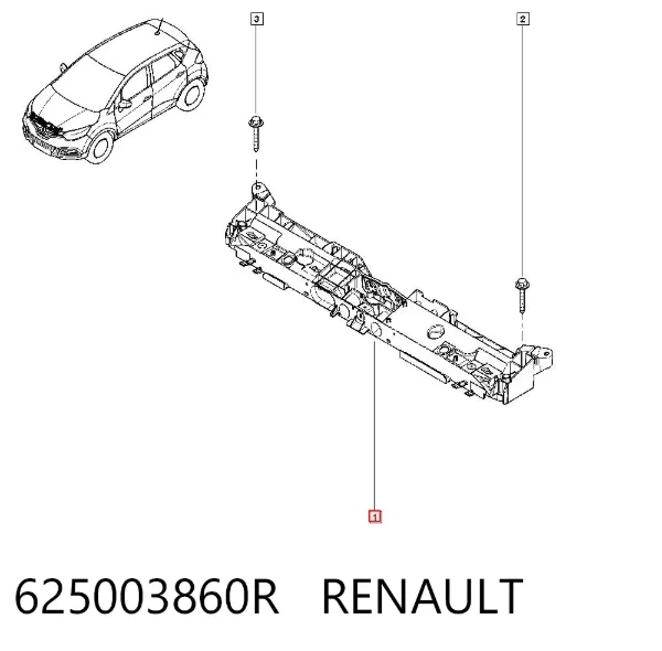 Супорт радіатора верхній/монтажна панель кріплення фар 625003860R Renault (RVI)
