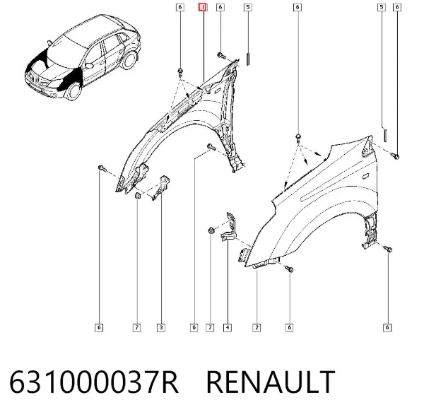 Крила 631000037R Renault (RVI)