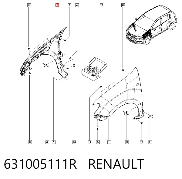 Крила 631005111R Renault (RVI)