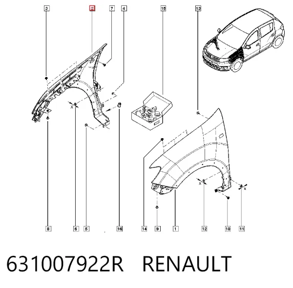 Крила 631007922R Renault (RVI)