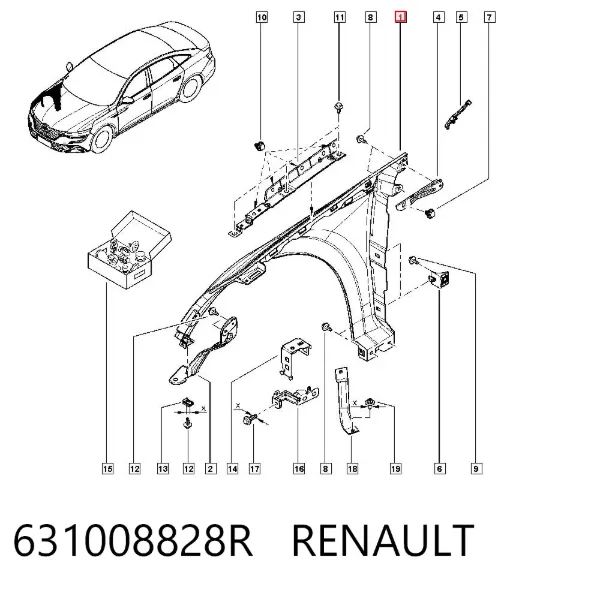 Крила 631008828R Renault (RVI)
