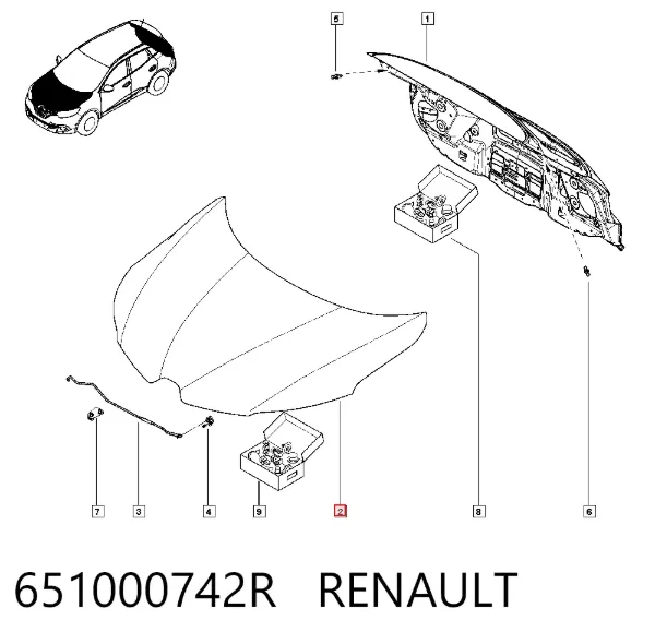 Капот 651000742R Renault (RVI)