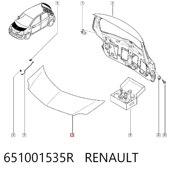 Капот 651001535R Renault (RVI)