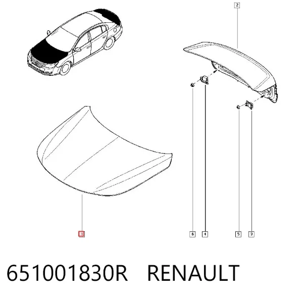 Капот 651001830R Renault (RVI)