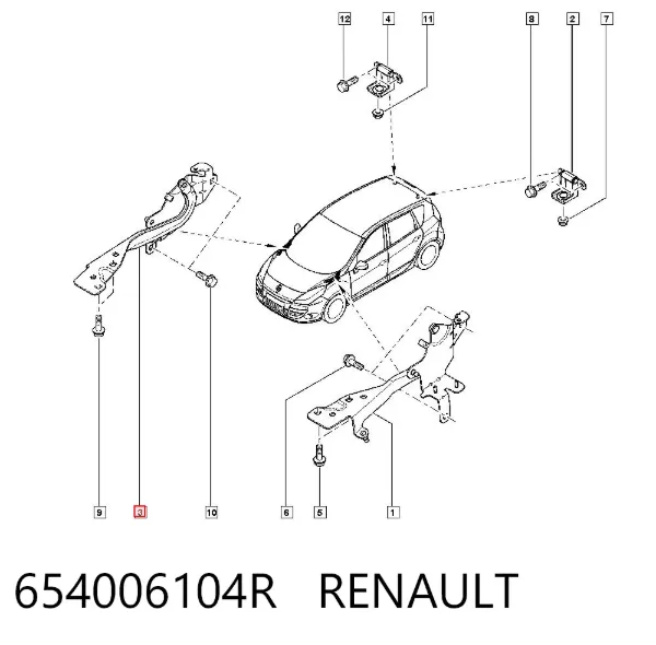 Петля капота, права 654006104R Renault (RVI)