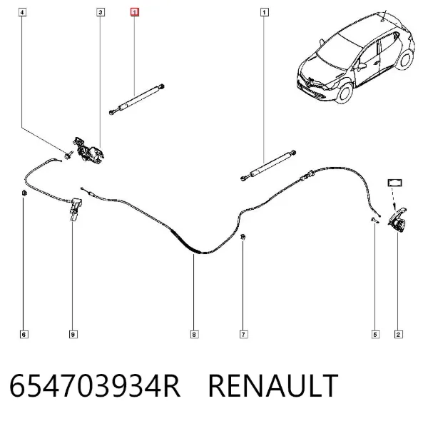 Амортизатор капота 654703934R Renault (RVI)