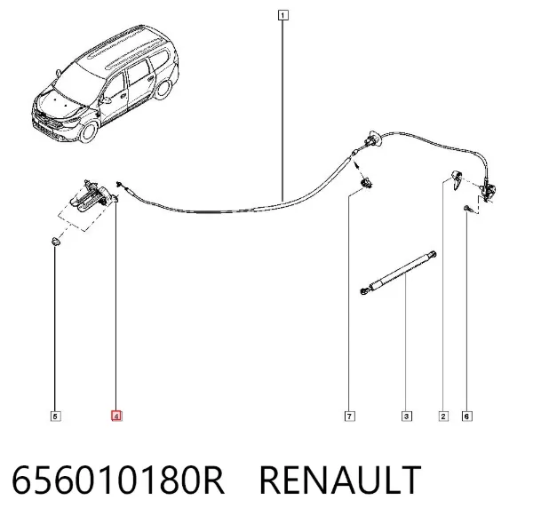 Замок капота 656010180R Renault (RVI)