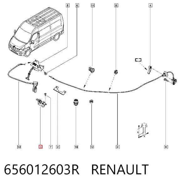Замок капота 656012603R Renault (RVI)