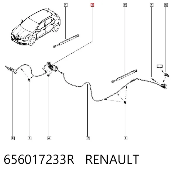 Замок капота 656017233R Renault (RVI)