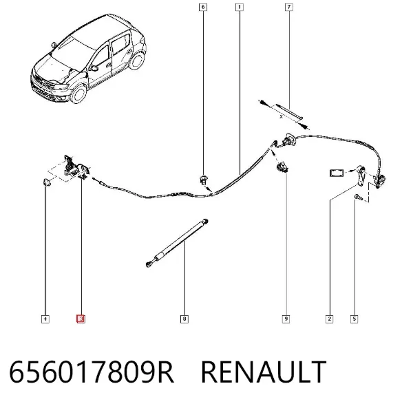 Замок капота 656017809R Renault (RVI)
