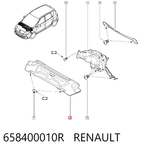 Шумоізоляція капота 658400010R Renault (RVI)