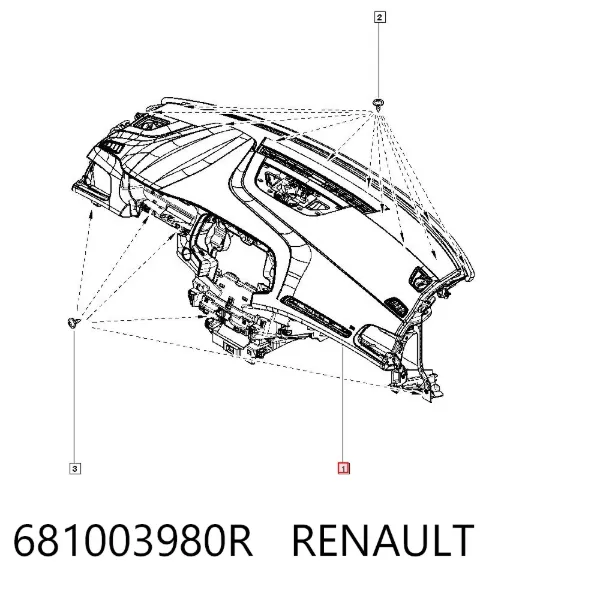 Панель приладів торпеди 681003980R Renault (RVI)
